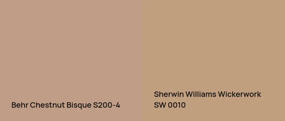 Behr Chestnut Bisque S200-4 vs Sherwin Williams Wickerwork SW 0010