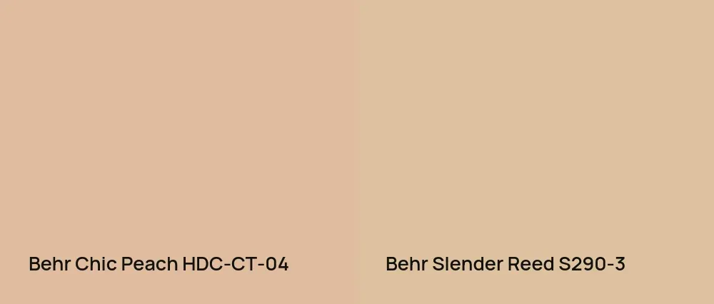 Behr Chic Peach HDC-CT-04 vs Behr Slender Reed S290-3