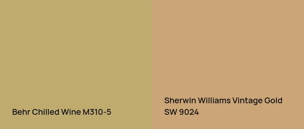 Behr Chilled Wine M310-5 vs Sherwin Williams Vintage Gold SW 9024