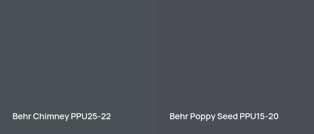 Behr Chimney PPU25-22 vs Behr Poppy Seed PPU15-20
