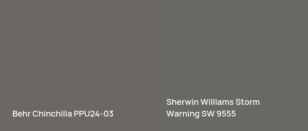 Behr Chinchilla PPU24-03 vs Sherwin Williams Storm Warning SW 9555