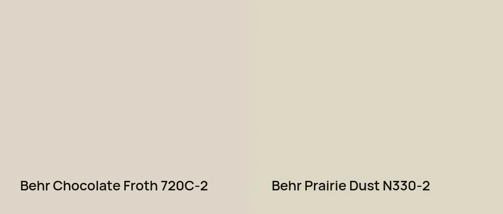 Behr Chocolate Froth 720C-2 vs Behr Prairie Dust N330-2