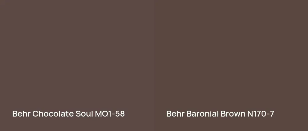 Behr Chocolate Soul MQ1-58 vs Behr Baronial Brown N170-7