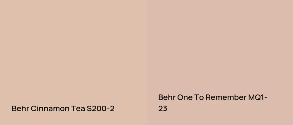 Behr Cinnamon Tea S200-2 vs Behr One To Remember MQ1-23