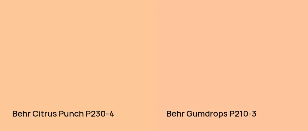 Behr Citrus Punch P230-4 vs Behr Gumdrops P210-3
