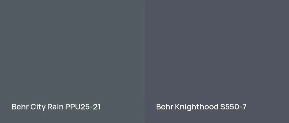 Behr City Rain PPU25-21 vs Behr Knighthood S550-7