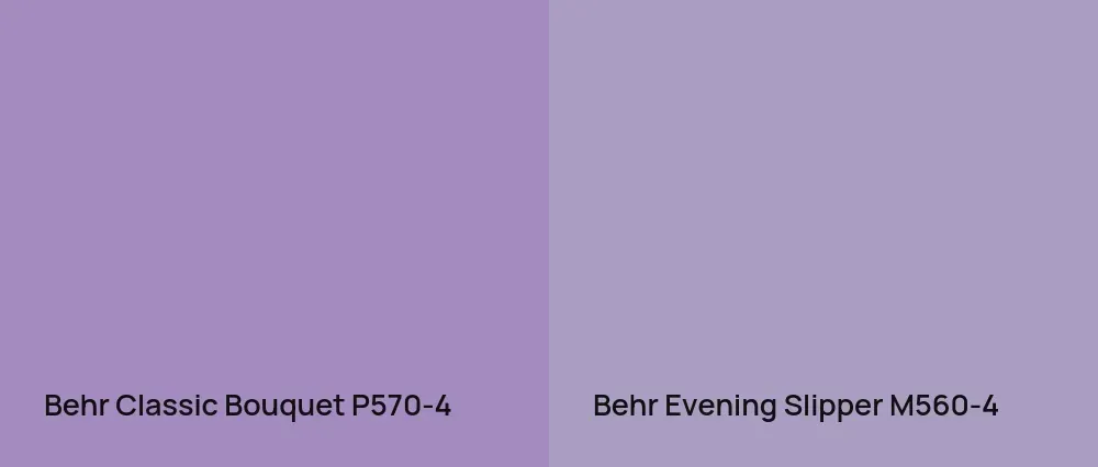 Behr Classic Bouquet P570-4 vs Behr Evening Slipper M560-4