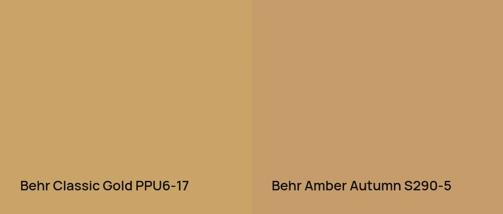 Behr Classic Gold PPU6-17 vs Behr Amber Autumn S290-5