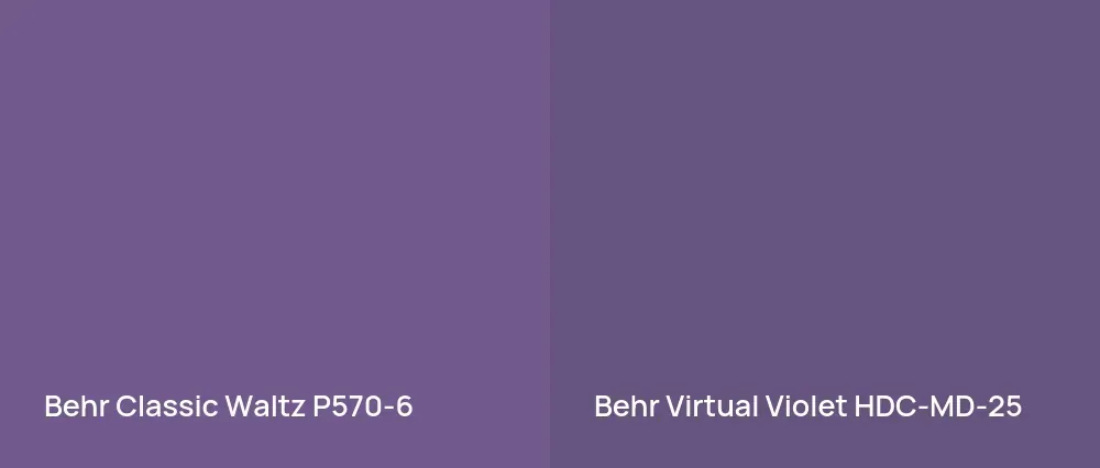 Behr Classic Waltz P570-6 vs Behr Virtual Violet HDC-MD-25