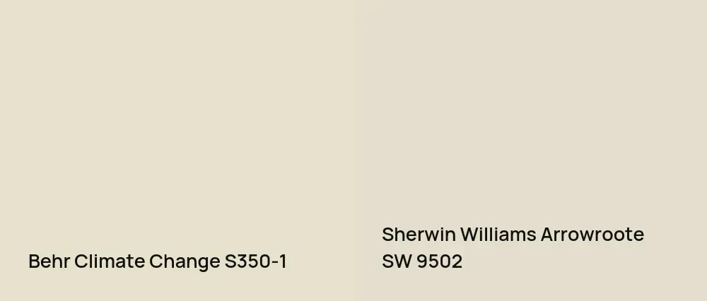 Behr Climate Change S350-1 vs Sherwin Williams Arrowroote SW 9502