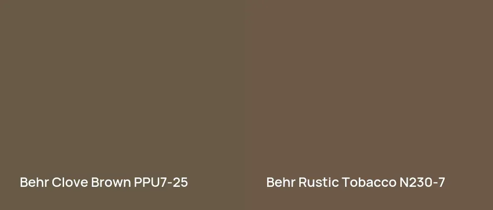 Behr Clove Brown PPU7-25 vs Behr Rustic Tobacco N230-7