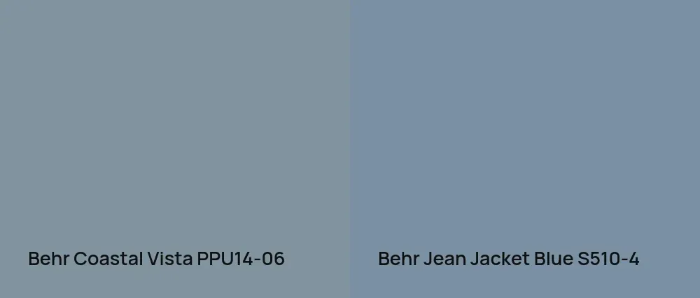 Behr Coastal Vista PPU14-06 vs Behr Jean Jacket Blue S510-4
