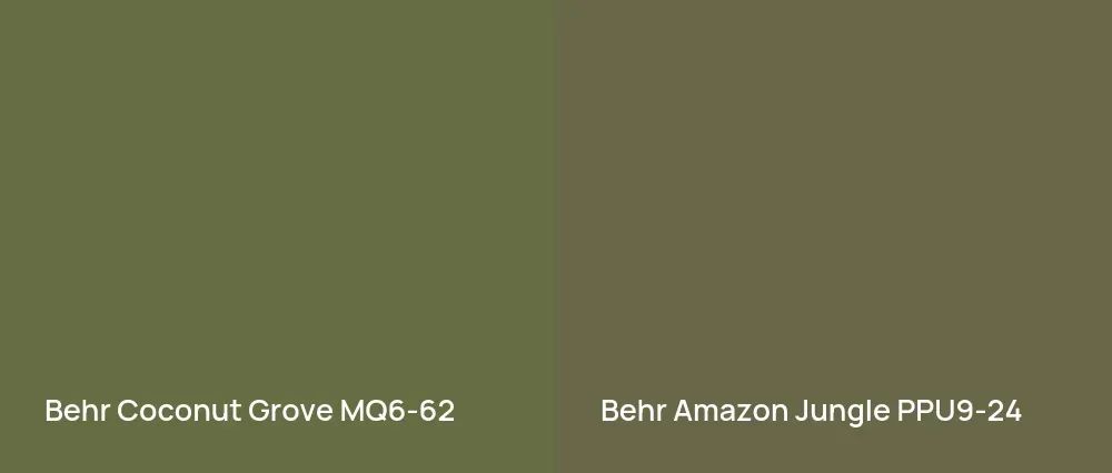 Behr Coconut Grove MQ6-62 vs Behr Amazon Jungle PPU9-24