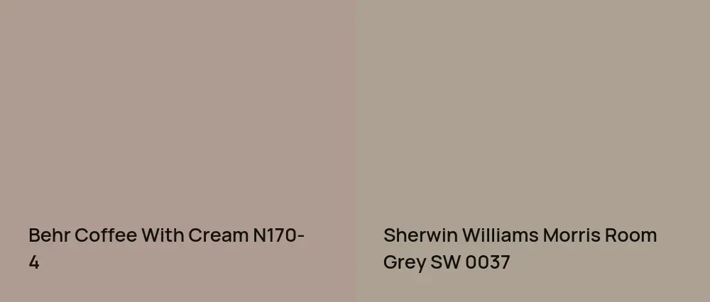 Behr Coffee With Cream N170-4 vs Sherwin Williams Morris Room Grey SW 0037