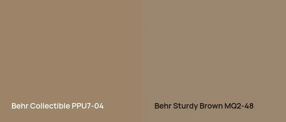 Behr Collectible PPU7-04 vs Behr Sturdy Brown MQ2-48