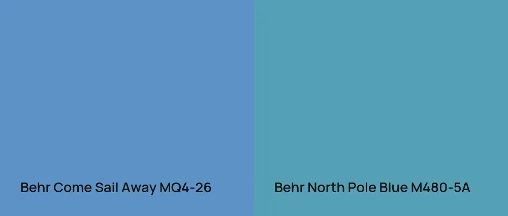 Behr Come Sail Away MQ4-26 vs Behr North Pole Blue M480-5A