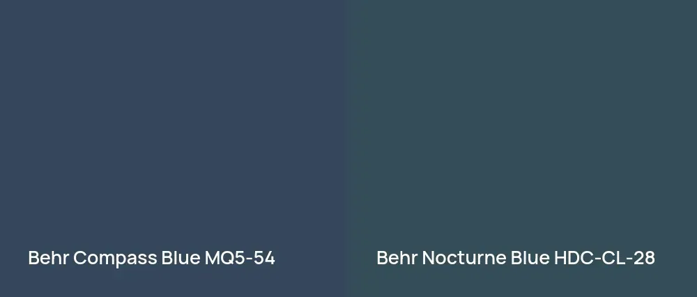 Behr Compass Blue MQ5-54 vs Behr Nocturne Blue HDC-CL-28