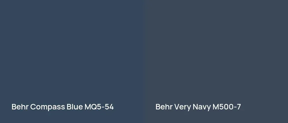 Behr Compass Blue MQ5-54 vs Behr Very Navy M500-7