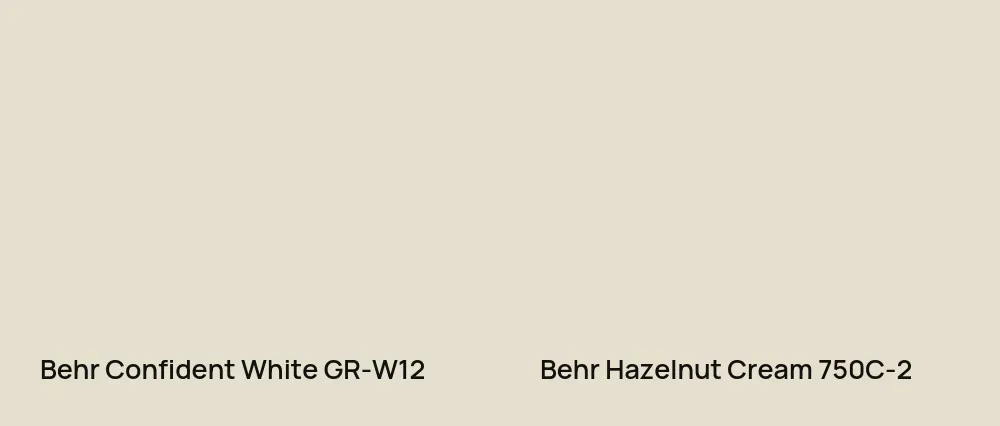 Behr Confident White GR-W12 vs Behr Hazelnut Cream 750C-2
