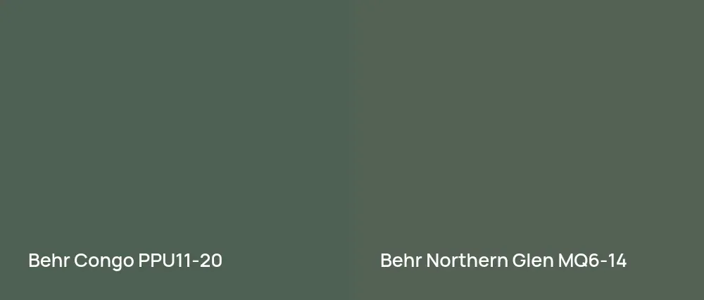 Behr Congo PPU11-20 vs Behr Northern Glen MQ6-14