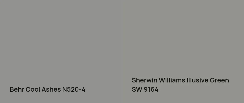 Behr Cool Ashes N520-4 vs Sherwin Williams Illusive Green SW 9164