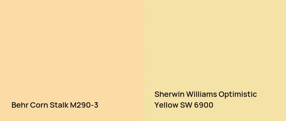 Behr Corn Stalk M290-3 vs Sherwin Williams Optimistic Yellow SW 6900