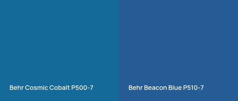 Behr Cosmic Cobalt P500-7 vs Behr Beacon Blue P510-7