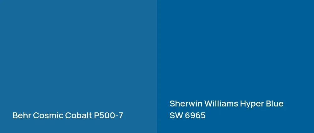 Behr Cosmic Cobalt P500-7 vs Sherwin Williams Hyper Blue SW 6965