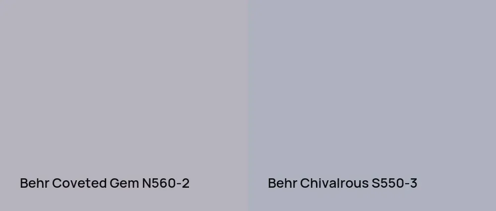Behr Coveted Gem N560-2 vs Behr Chivalrous S550-3