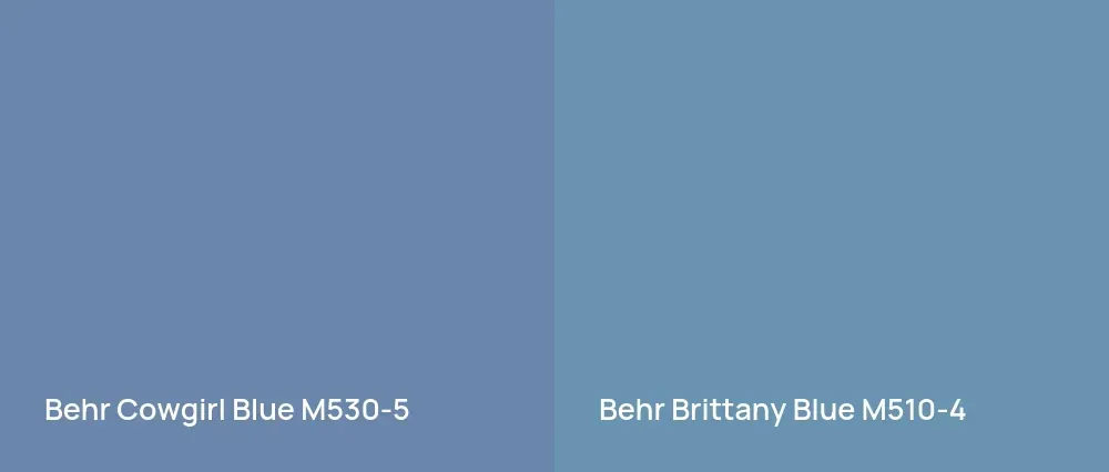 Behr Cowgirl Blue M530-5 vs Behr Brittany Blue M510-4