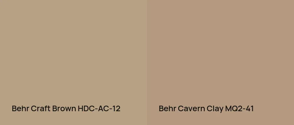 Behr Craft Brown HDC-AC-12 vs Behr Cavern Clay MQ2-41