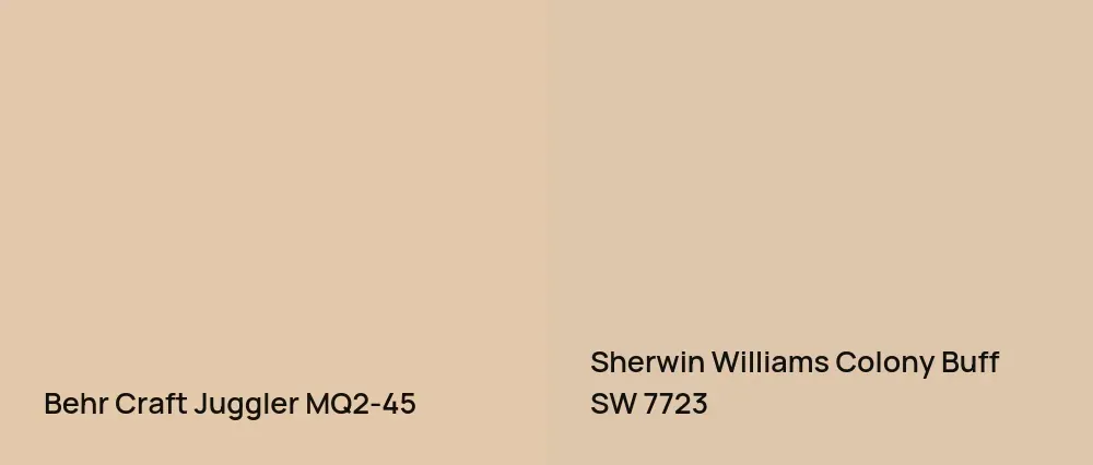 Behr Craft Juggler MQ2-45 vs Sherwin Williams Colony Buff SW 7723