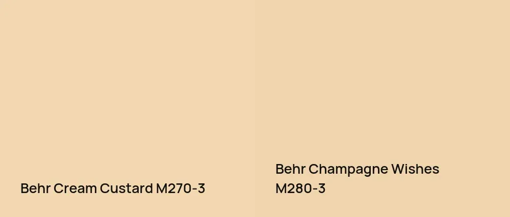 Behr Cream Custard M270-3 vs Behr Champagne Wishes M280-3