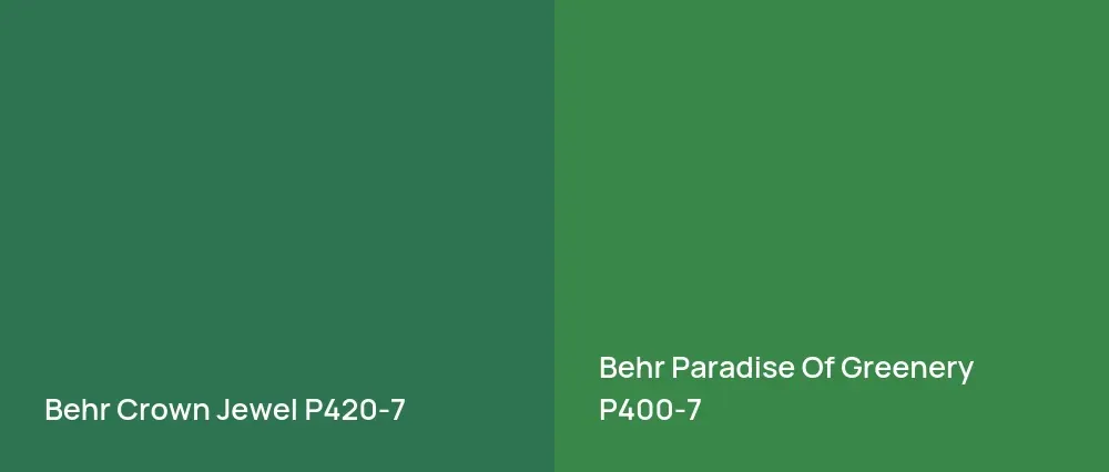 Behr Crown Jewel P420-7 vs Behr Paradise Of Greenery P400-7