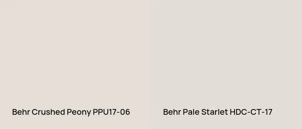 Behr Crushed Peony PPU17-06 vs Behr Pale Starlet HDC-CT-17