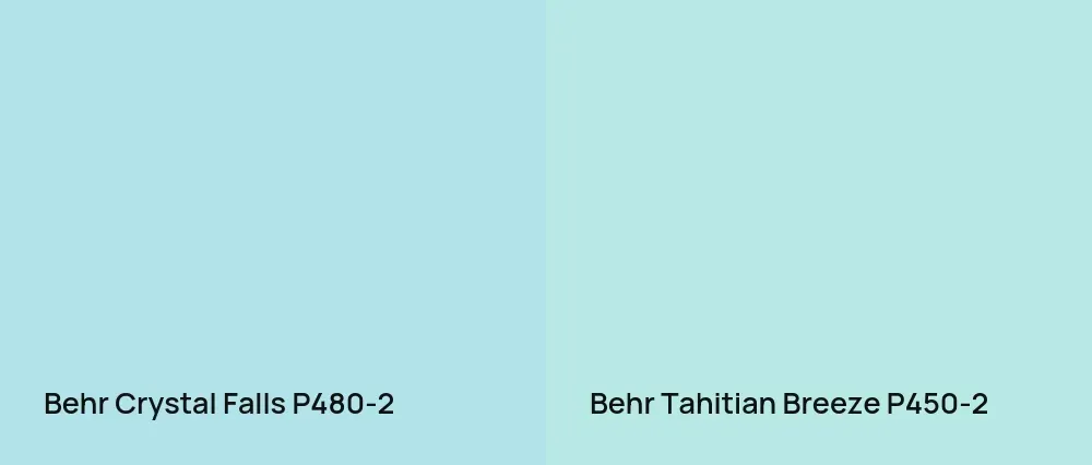 Behr Crystal Falls P480-2 vs Behr Tahitian Breeze P450-2