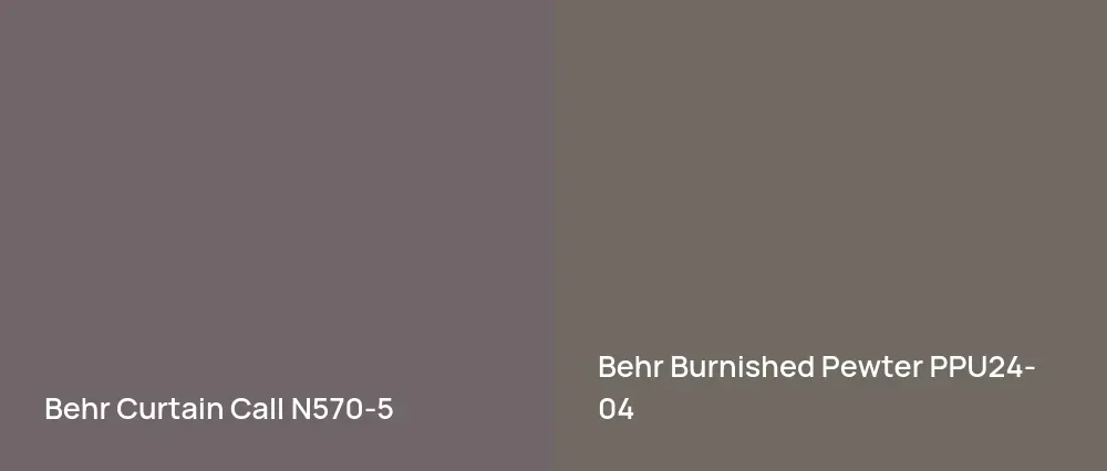 Behr Curtain Call N570-5 vs Behr Burnished Pewter PPU24-04