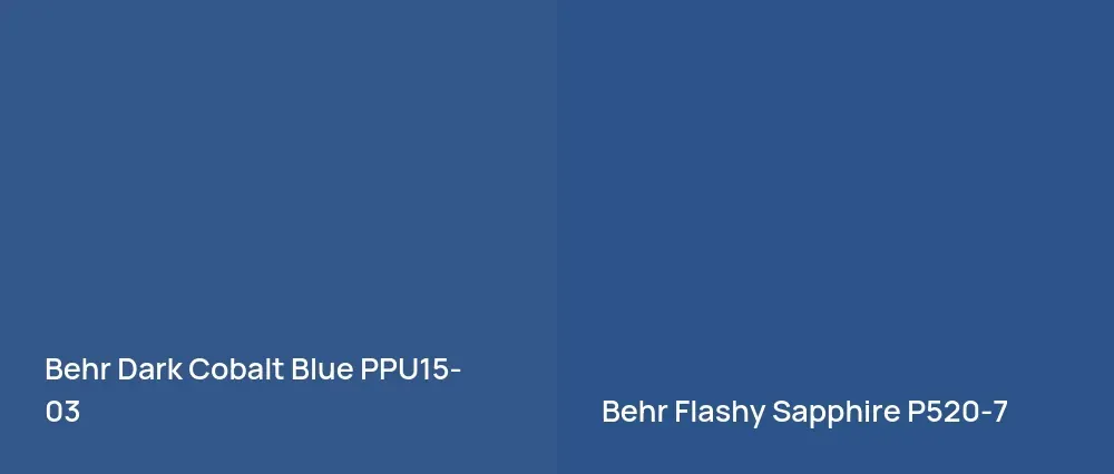 Behr Dark Cobalt Blue PPU15-03 vs Behr Flashy Sapphire P520-7