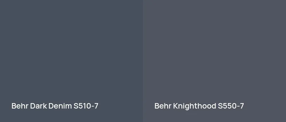 Behr Dark Denim S510-7 vs Behr Knighthood S550-7