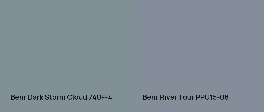Behr Dark Storm Cloud 740F-4 vs Behr River Tour PPU15-08