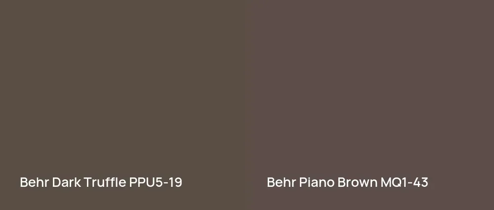 Behr Dark Truffle PPU5-19 vs Behr Piano Brown MQ1-43