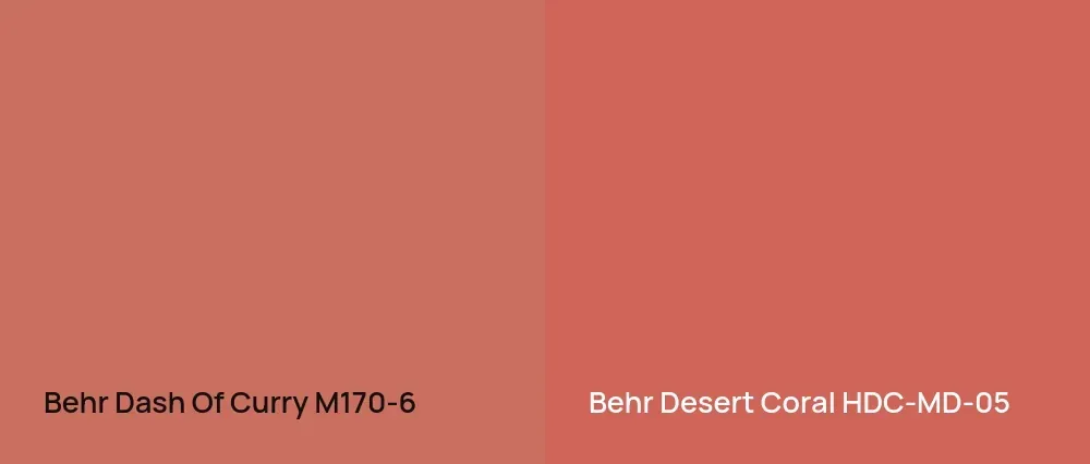 Behr Dash Of Curry M170-6 vs Behr Desert Coral HDC-MD-05