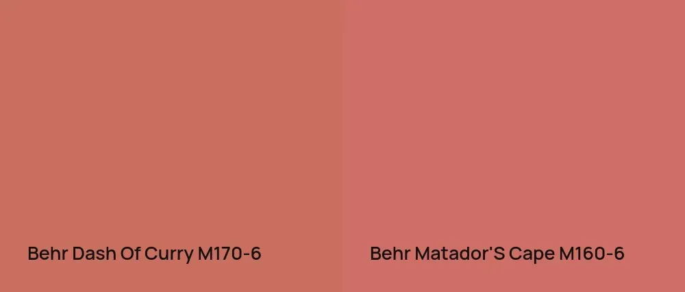 Behr Dash Of Curry M170-6 vs Behr Matador'S Cape M160-6