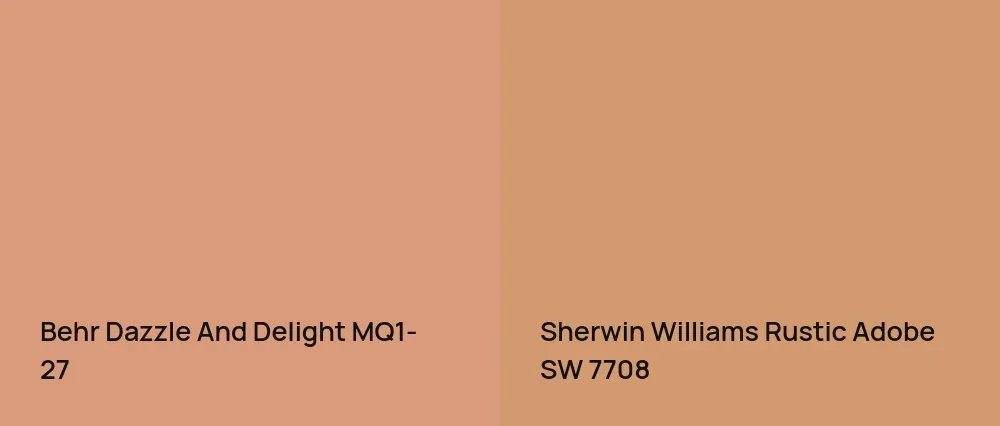Behr Dazzle And Delight MQ1-27 vs Sherwin Williams Rustic Adobe SW 7708