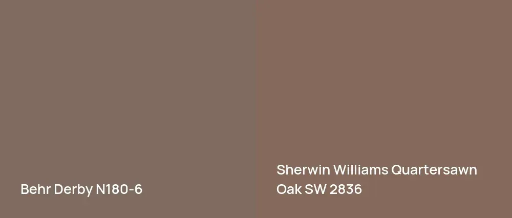 Behr Derby N180-6 vs Sherwin Williams Quartersawn Oak SW 2836