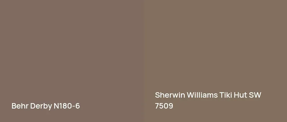 Behr Derby N180-6 vs Sherwin Williams Tiki Hut SW 7509