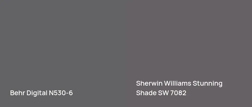Behr Digital N530-6 vs Sherwin Williams Stunning Shade SW 7082