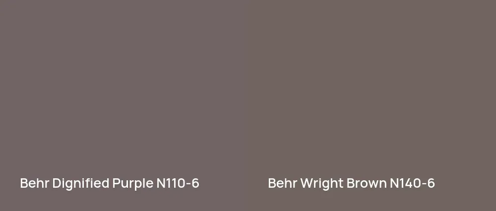 Behr Dignified Purple N110-6 vs Behr Wright Brown N140-6