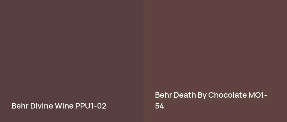 Behr Divine Wine PPU1-02 vs Behr Death By Chocolate MQ1-54