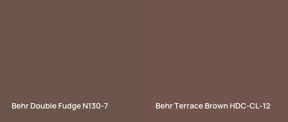 Behr Double Fudge N130-7 vs Behr Terrace Brown HDC-CL-12